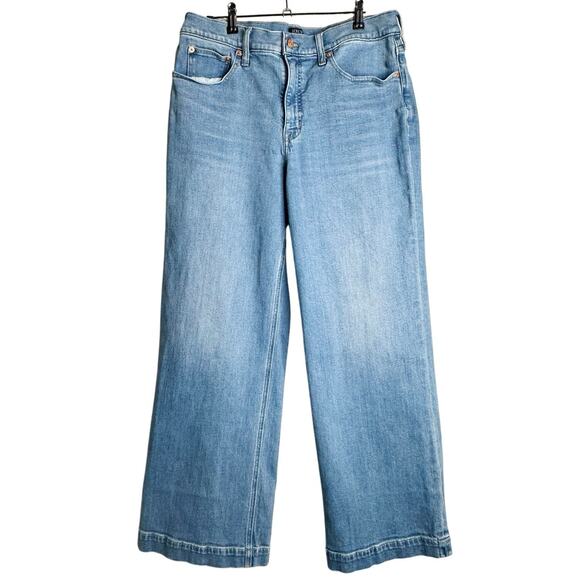J.Crew 2025 Classic Wide-Leg Blue Denim Jeans Cotton Light Wash Size 30 Womens - Picture 4 of 14